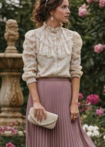 Elegant Lace Ruffle Blouse
