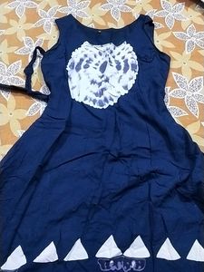 Blue Fairy Wings Printed Midy With A Inbuilt Belt