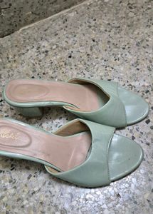Heels Sea Green Color Size 6