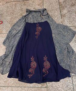 Embroidered Kurta Shrug Dress