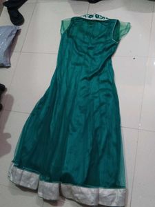 New One Emerald Green Embroidered Anarkali