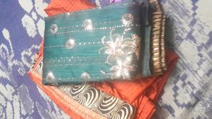 Combo Of Dark Green And Orange Color Saree😍❤️‍🔥