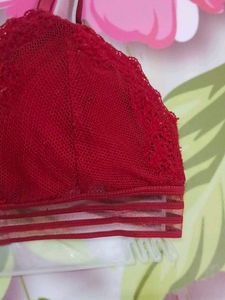 (200)Red Lace Bralette