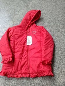 Girls Red Hooded Jacket, 7-8 Years