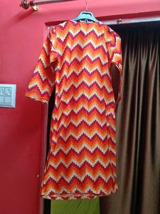 Stylish Orange Print Kurta