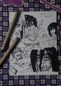 3 Manga Style Stickers+ 1 Anime Character Sketch