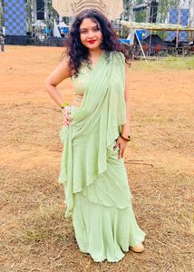 Soft Chiffon Pre Draped Saree