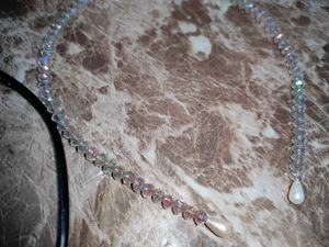Black &amp; Iridescent Beaded Necklace
