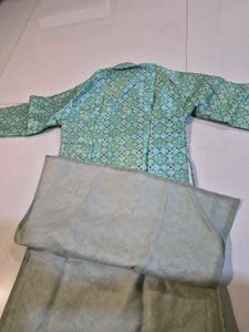 Green Patterned Kurta