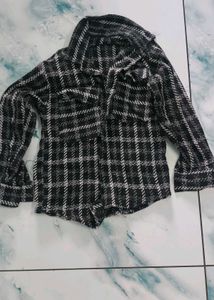 Checked Black & White Shirt ( XS size )