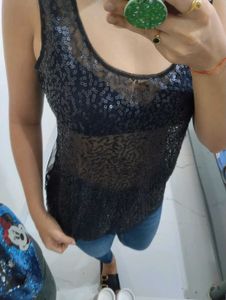 Sequin Mesh Partywear Top