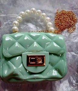 Mint Quilted Mini Top Handle Bag