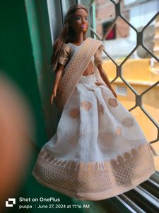 Kerla Style Half Saree For Barbie Doll 🤍