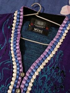 Purple Printed warm Kurta