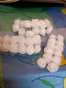 White Rosebud Hair Pins
