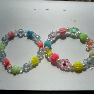 Beaded Flower Bracelet Set