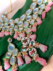 Pink Dibbi Kundan Necklace