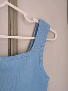 Blue Square Neck Tank