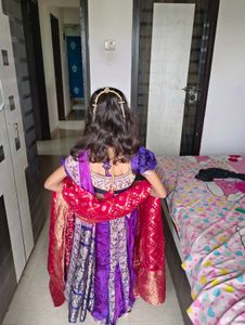 Girl Readymade Nauwari Saree With Blouse