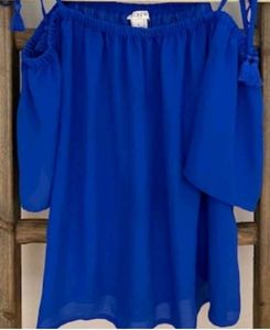 J.Crew Royal Blue Off the Shoulder Blouse