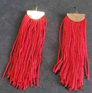 Red Tassel Earrings