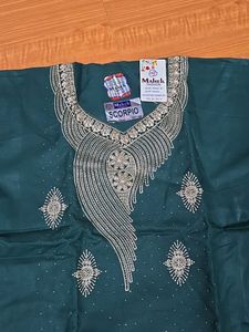 Embroidered Green Kurta Set Unitech