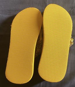 Yellow Floral Flip Flops - Size 36