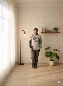 Smiley Face Graphic Sweatshirt