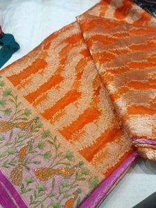 Elegant Orange &amp; Pink Saree