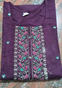 Embroidered Purple Kurti Size Xl
