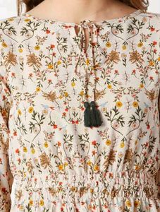 Beige Cotton Kurti!! (With Dori)