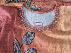 Baby Pink Peach Color Kurti