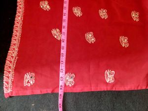 RED CHIKANKARI Suit Set