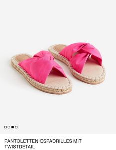 H&amp;M Pink Bow Espadrilles Tie Flats