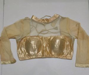 Beautiful Golden Net Designer Blouse