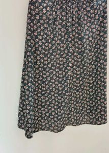 Floral Black Print Skirt