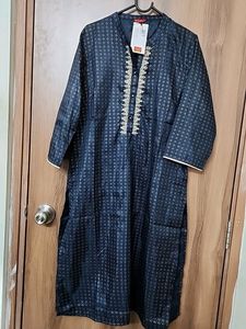 W Navy Blue Ethnic Kurti