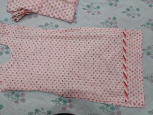 Peach Kurta With Pants And Dupatta