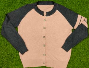 Stylish Pink &amp; Gray Cardigan