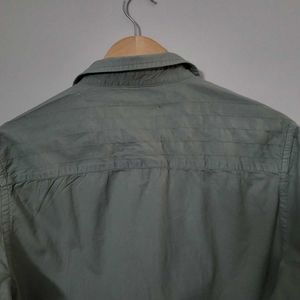 Rig Utility Olive Green Denim Look Shirt