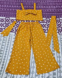 Heart Print Crop Top & Pants Set