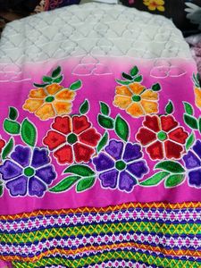 Elegant Floral Embroidered Saree