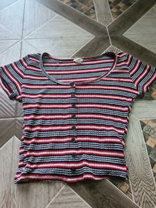 Striped Button-Up Top