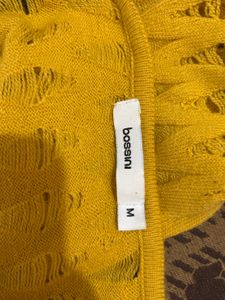 Yellow Knit Long Sleeve Top