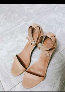 Nude Ankle Strap Heels