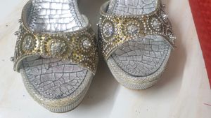 Silver Wedge Heel