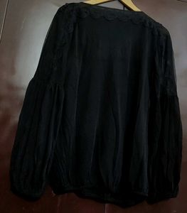 Black Top Lace Sleeves Trim for 34 Bust
