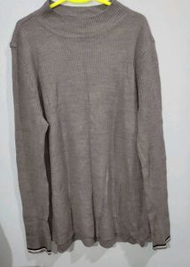 Gray Knit Turtleneck Top
