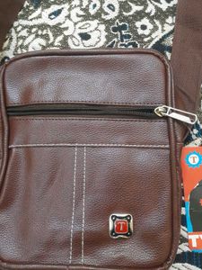 Tycoon Brown Leather Crossbody Bag