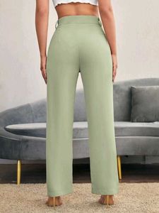 Sage Green Wide Leg Trousers